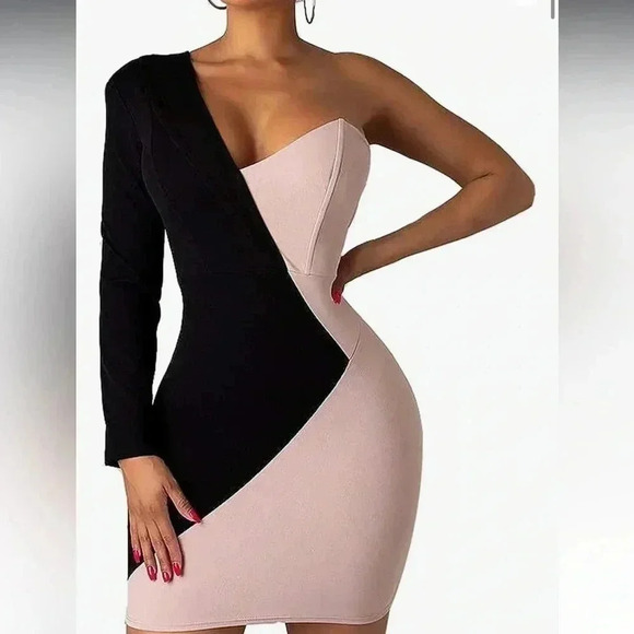 (13)Womens  color block dress - Picture 3 of 4